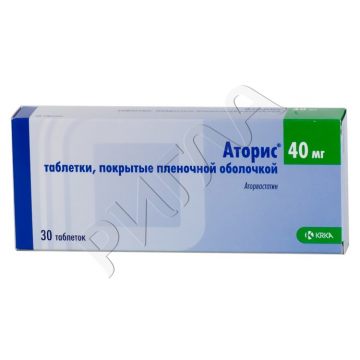 Аторис таблетки покрытые оболочкой 40мг №30 ** в аптеке Вита в городе Аткарск