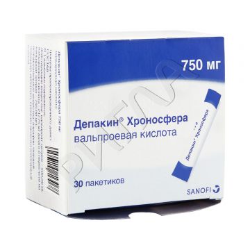 Депакин Хроносфера гранулы пролонг.действия 750мг №30 ** в аптеке Будь Здоров в городе Данилов