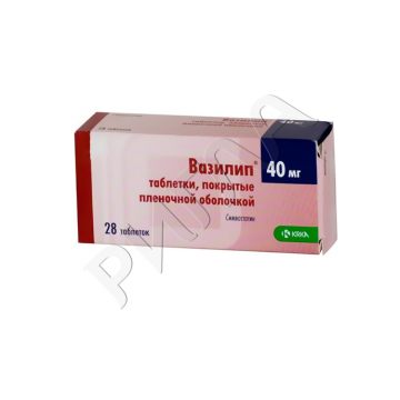 Вазилип таблетки покрытые оболочкой 40мг №28 ** в аптеке Будь Здоров в городе Гусев