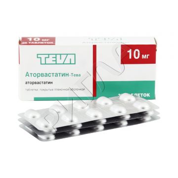 Аторвастатин-Тева таблетки 10мг №30 ** в аптеке Горздрав в городе Чехов